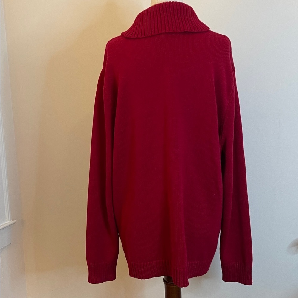 Lauren Ralph Lauren Red Shawl Collar Toggle Sweater Size 2X - Picture 3 of 6